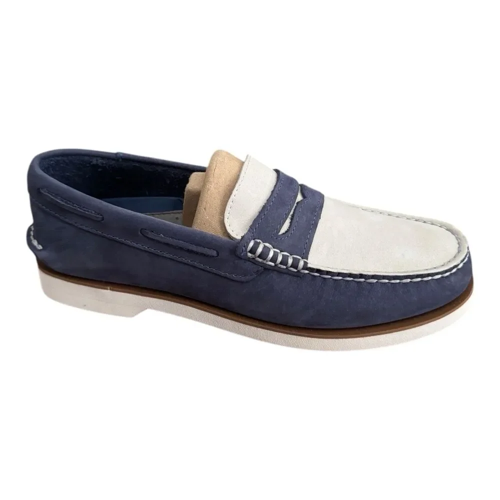 Sperry Authentic Original Penny‎ Loafer Men’s 7 Boat Shoes Blue Suede Multi $110